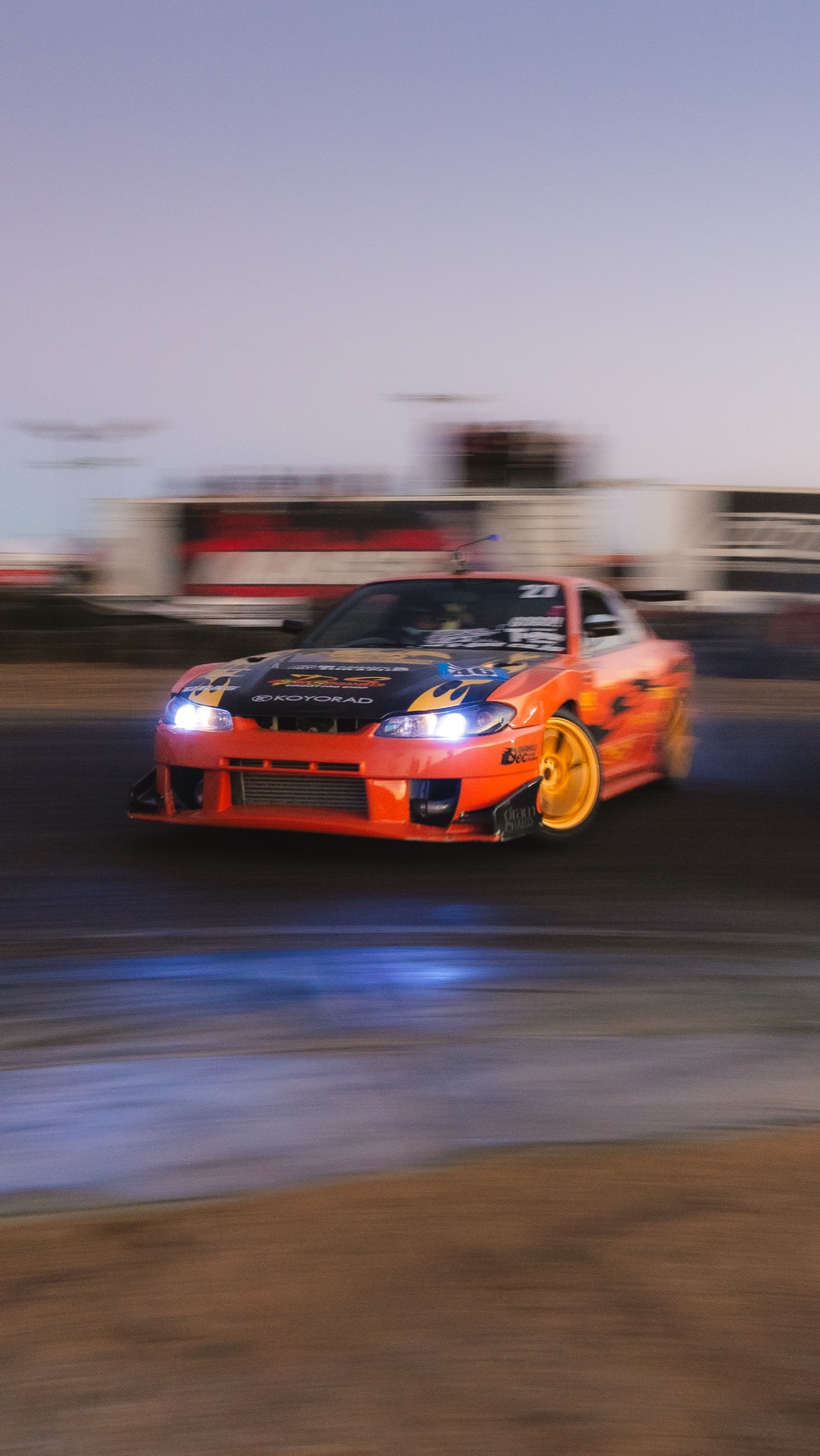 S15 at dusk with headlights up